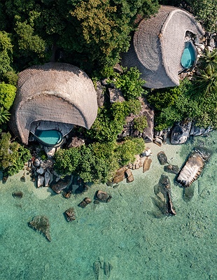 Cempedak Private Island aerial view