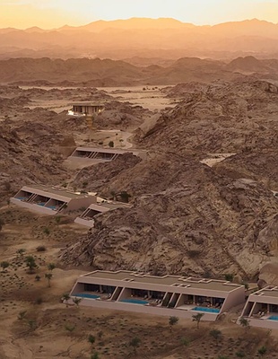 the Desert Rock Resort, a luxury destination located in the Red Sea region of Saudi Arabia