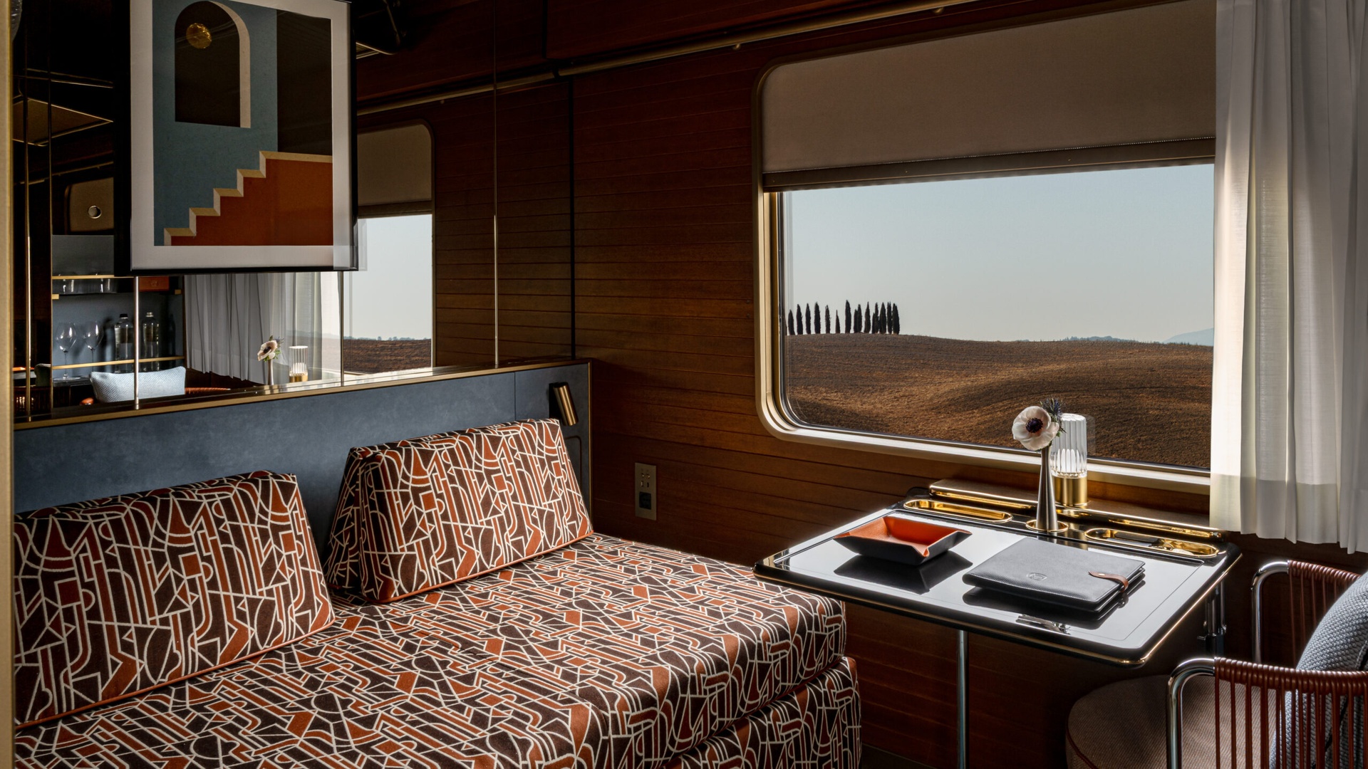 Interior of a cabin on the Orient Express