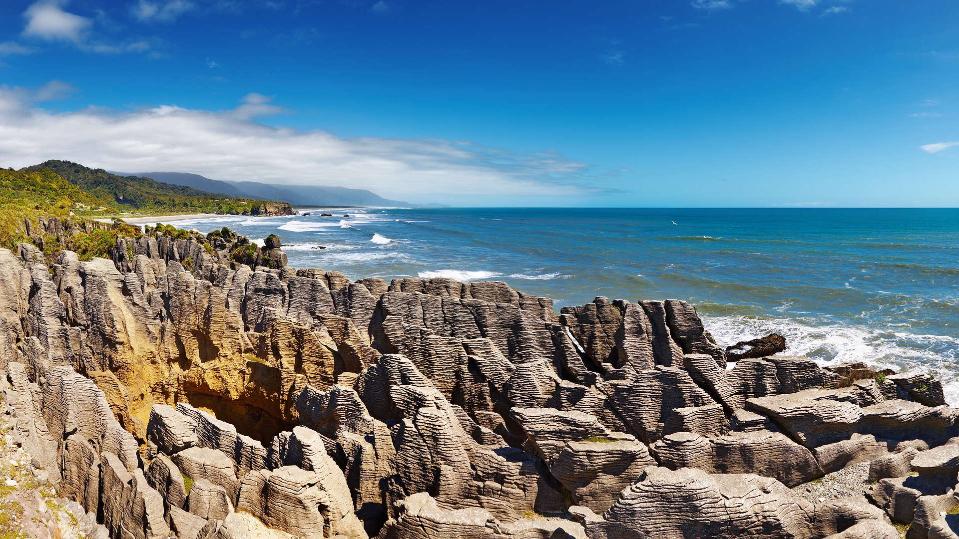 Iconic Pancake Rocks and Blowholes at Punakaiki