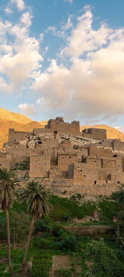 the Thee Ain Heritage Village located in the Al-Bahah region of Saudi Arabia