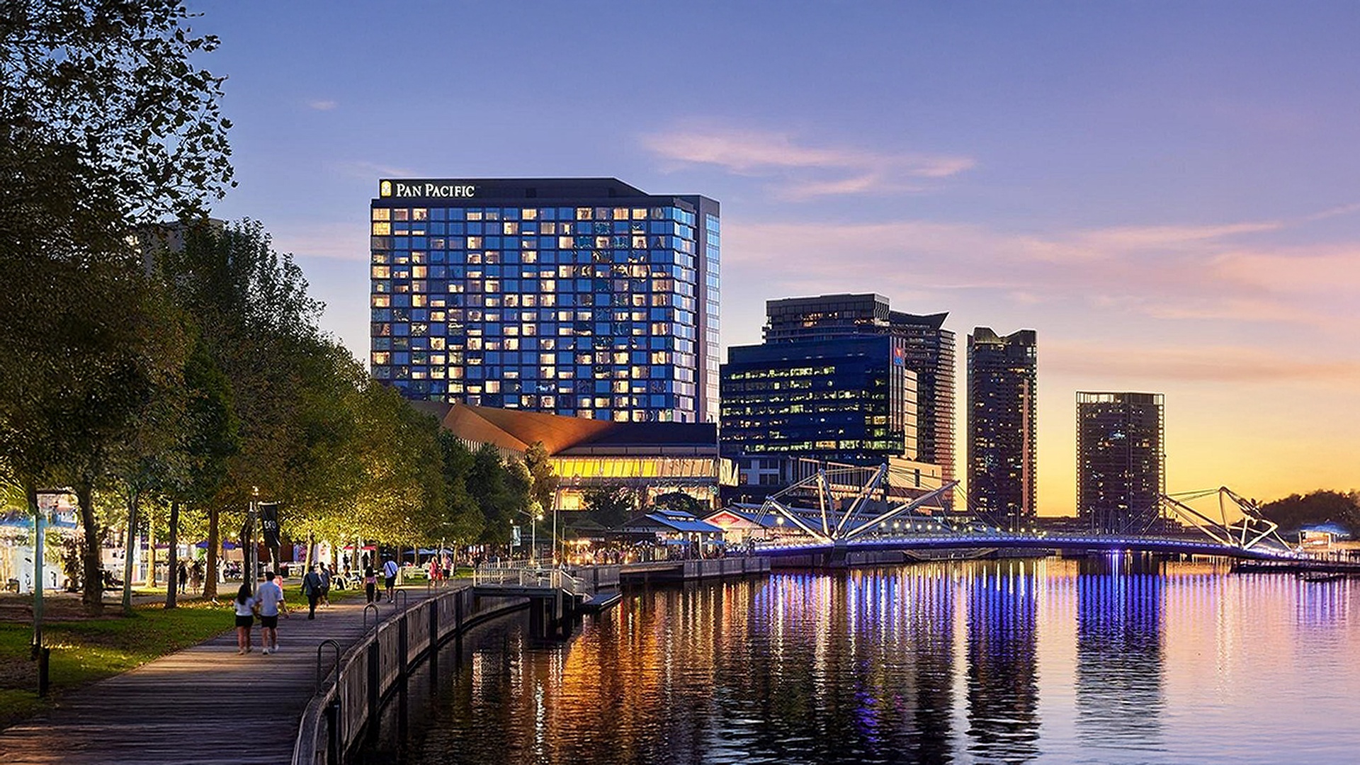 View of Pan Pacific Melbourne hotel