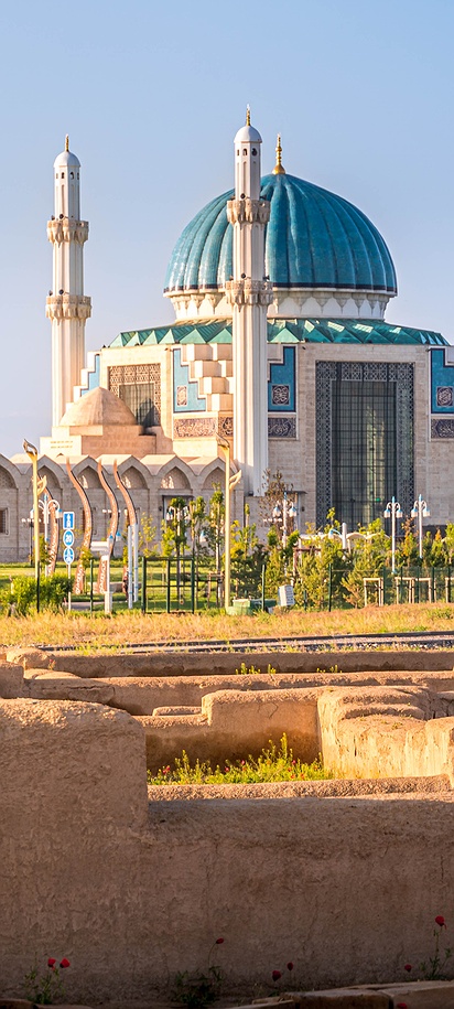 the Mausoleum of Khoja Ahmed Yasawi located in Turkestan, Kazakhstan