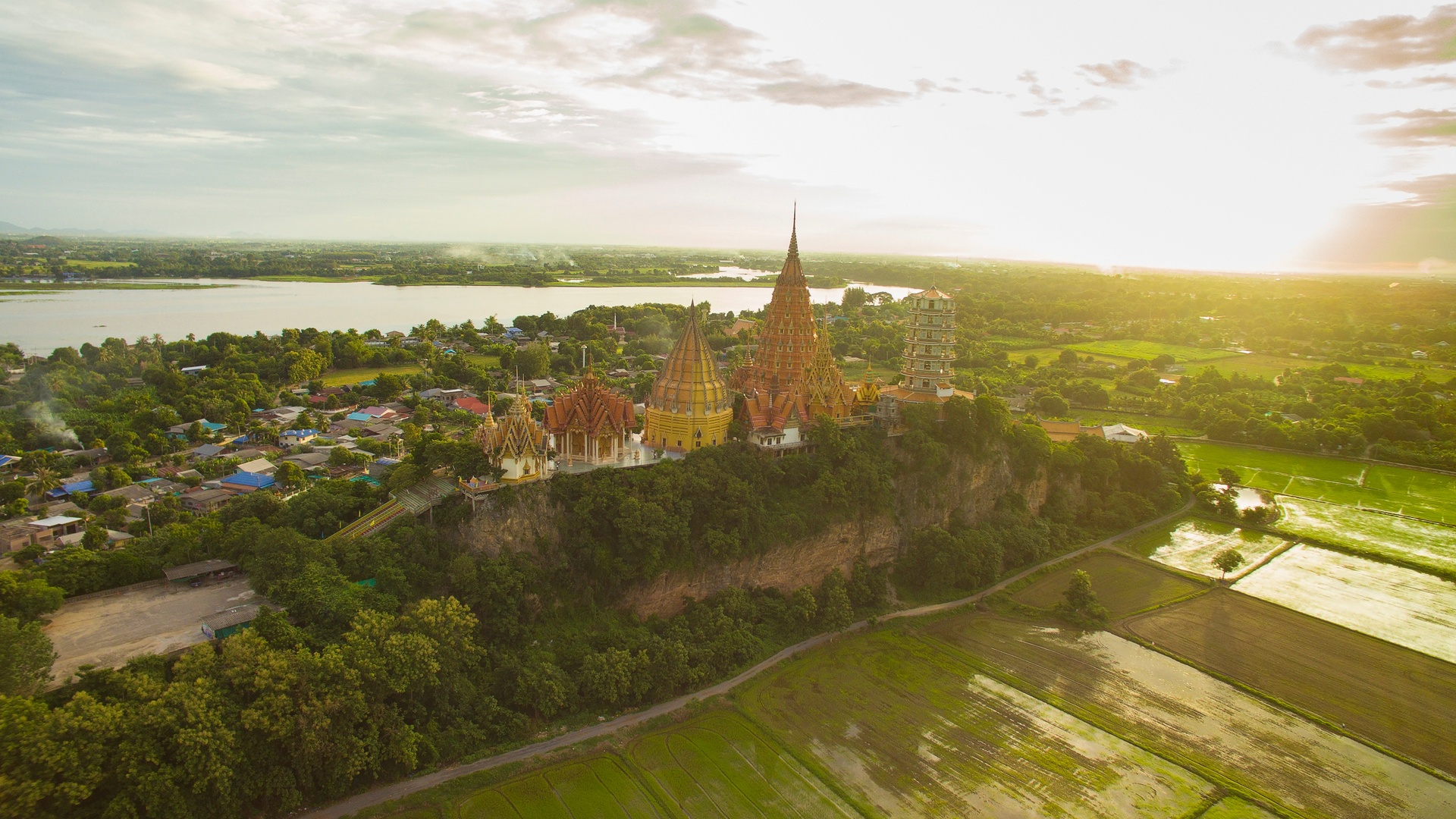 view of Tiger Cave Temple in Krabi, Thailand