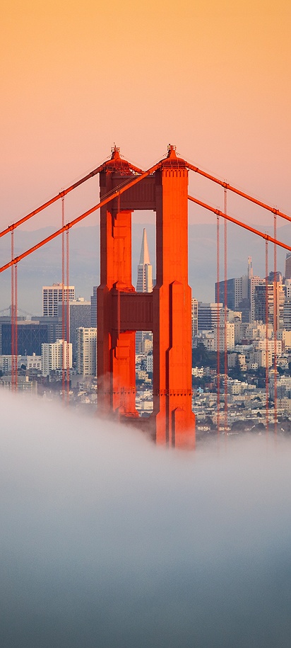 Golden Gate Bridge, an iconic suspension bridge in San Francisco
