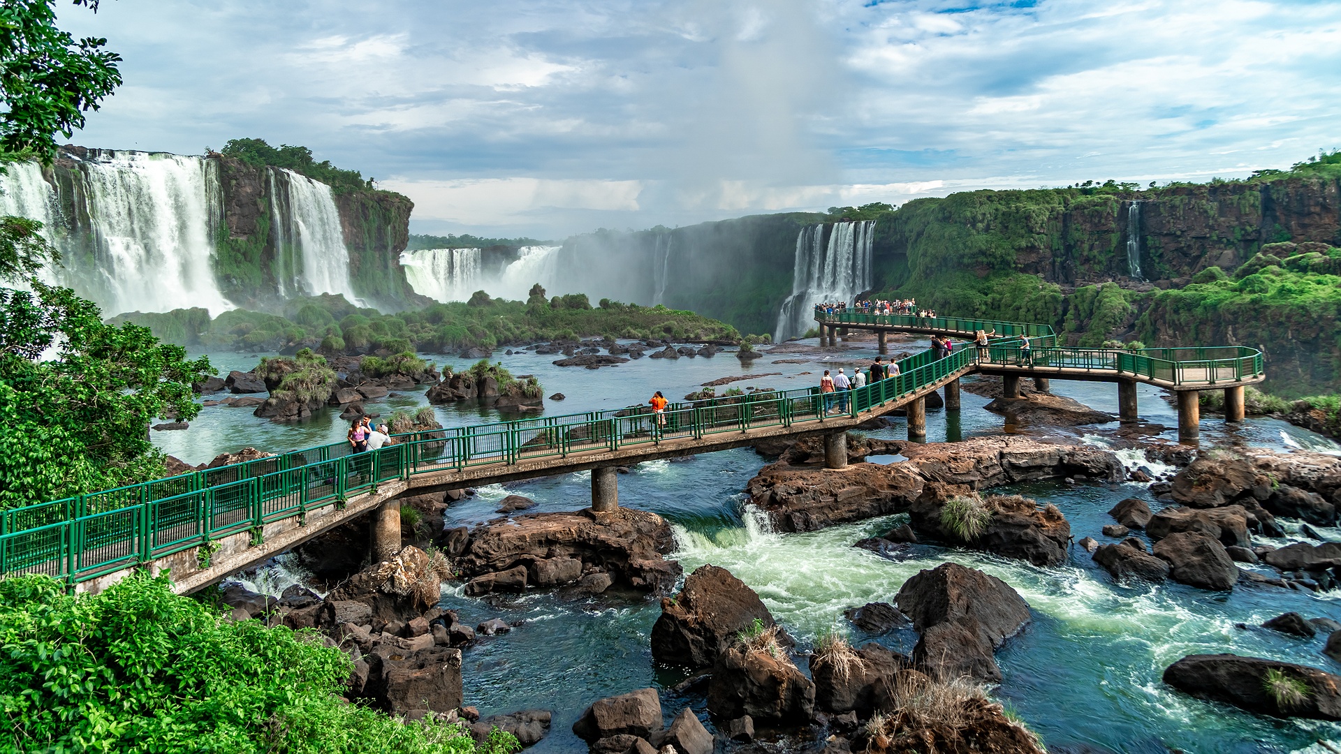 Iguazu Falls, located on the border between Brazil and Argentina