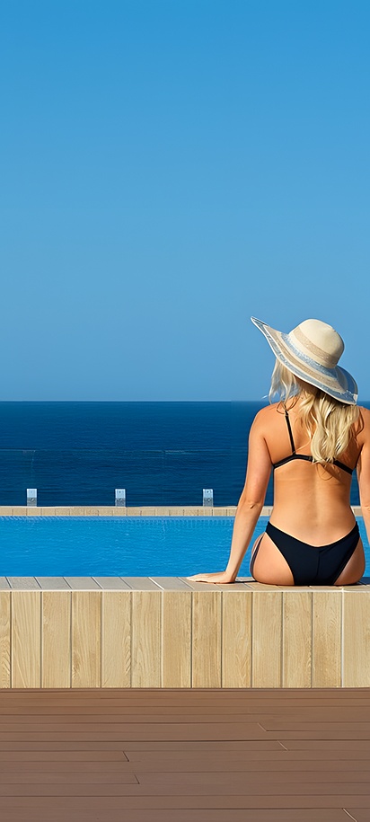 the infinity pool area at the H10 Costa Adeje Palace hotel in Tenerife, Spain