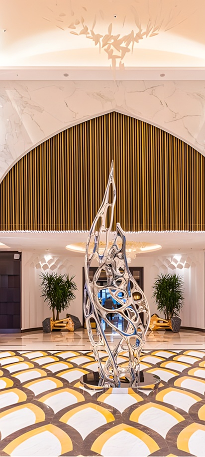 lobby of the Hilton Samarkand Regency hotel in Samarkand