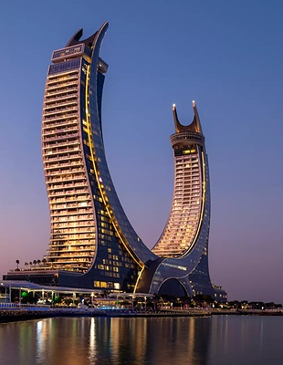 Katara Towers, a landmark architectural structure in Lusail, Qatar