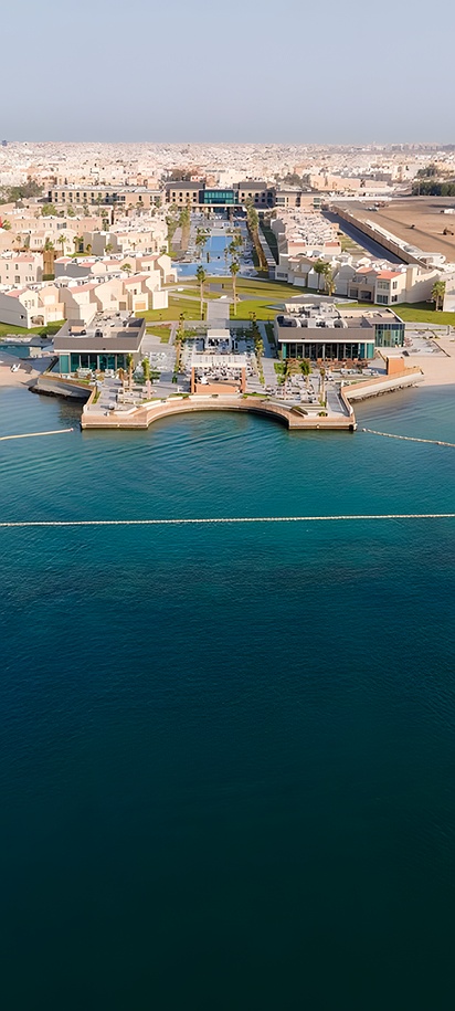an aerial view of the Rixos Obhur Jeddah Resort & Villas located in Jeddah, Saudi Arabia