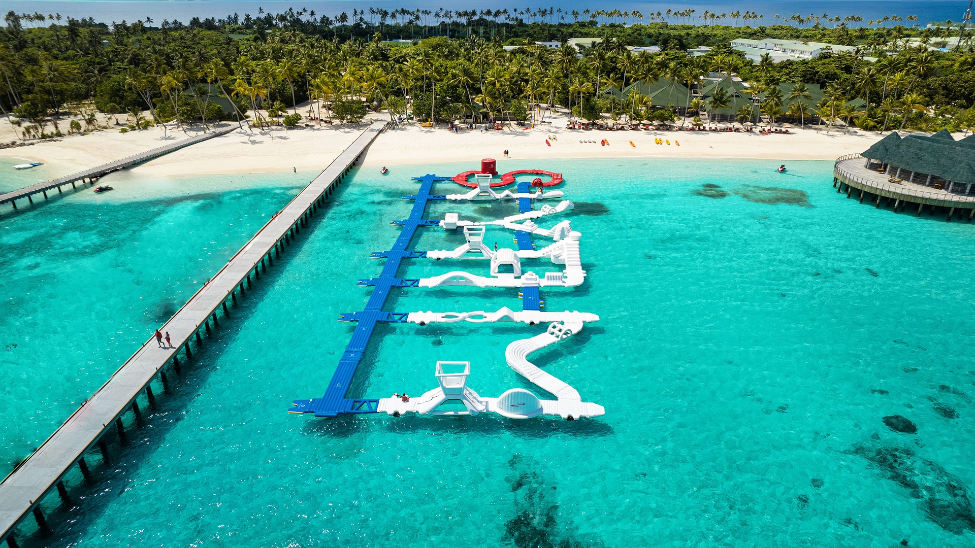 Siyam World Maldives resort aerial view