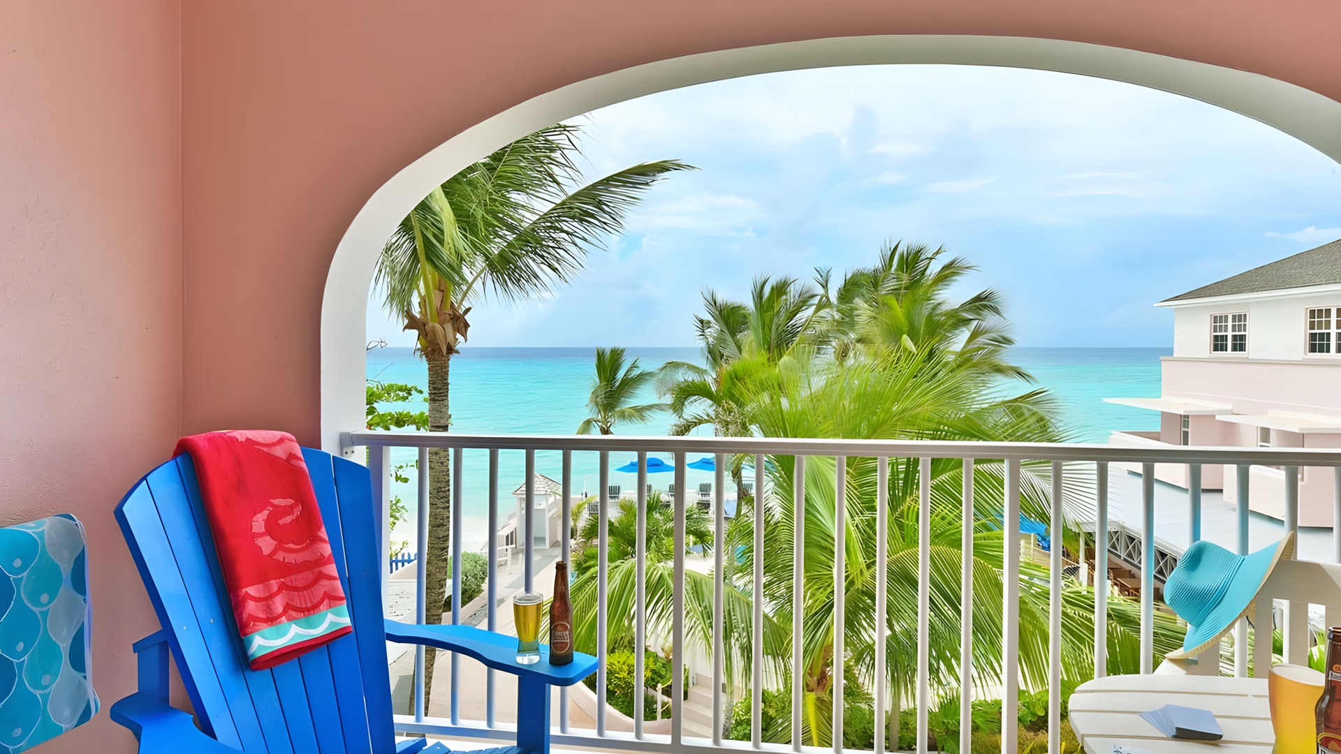a view from a Deluxe Studio Ocean View room at the Butterfly Beach Hotel in Barbados
