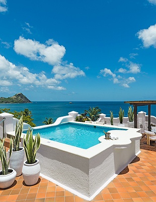 an aerial view of the Cap Maison Resort & Spa located in St. Lucia