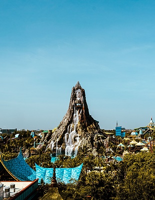 an aerial view of the downtown skyline of Orlando, Florida
