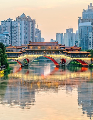 the Forbidden City in Beijing, China, at sunset