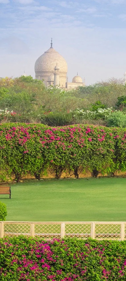 a balcony view in The Oberoi Amarvilas in Agra