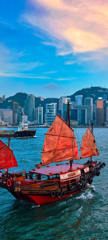 Victoria harbour in Hong Kong
