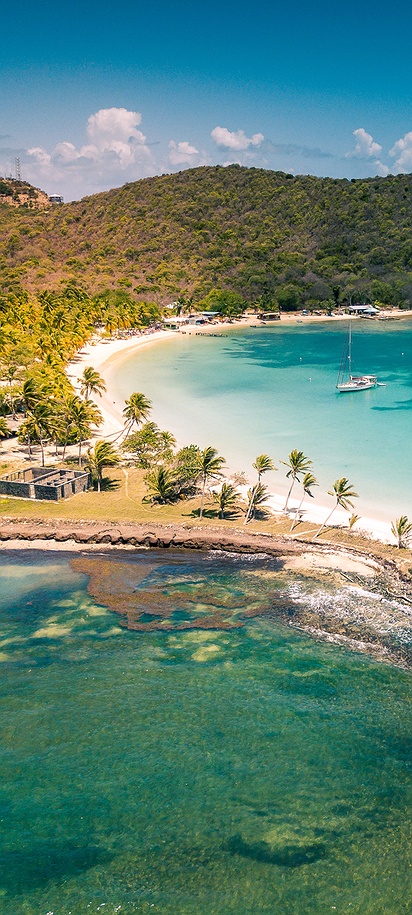 Salt Whistle Bay on the island of Mayreau in St. Vincent and the Grenadines