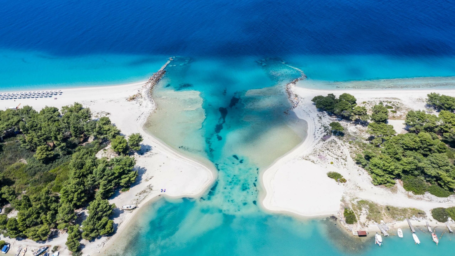 Glarokavos Beach aerial view in Greece