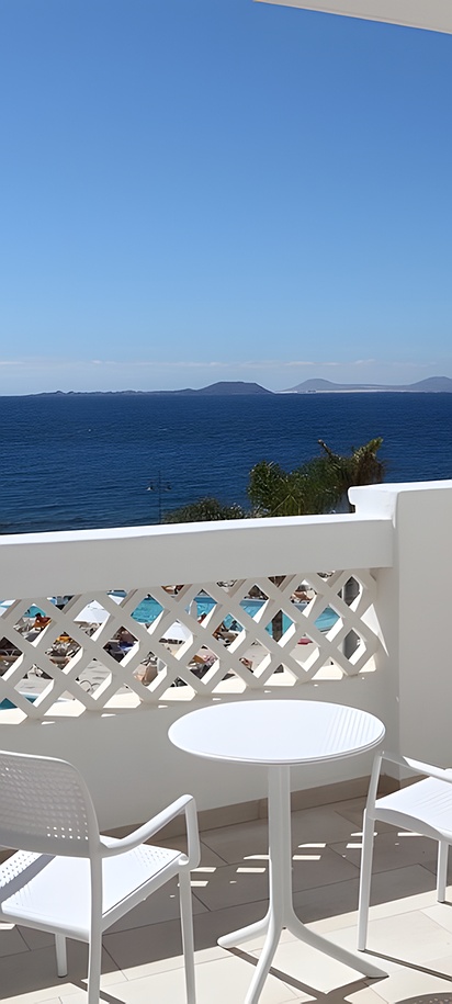 a balcony view at the Iberostar Selection Lanzarote Park hotel in Playa Blanca, Lanzarote.