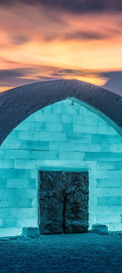 exterior of an Ice Hotel