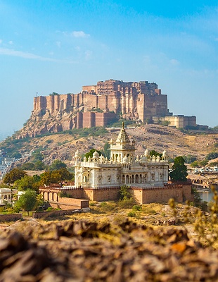Panoramic view of Jodhpur’s blue city