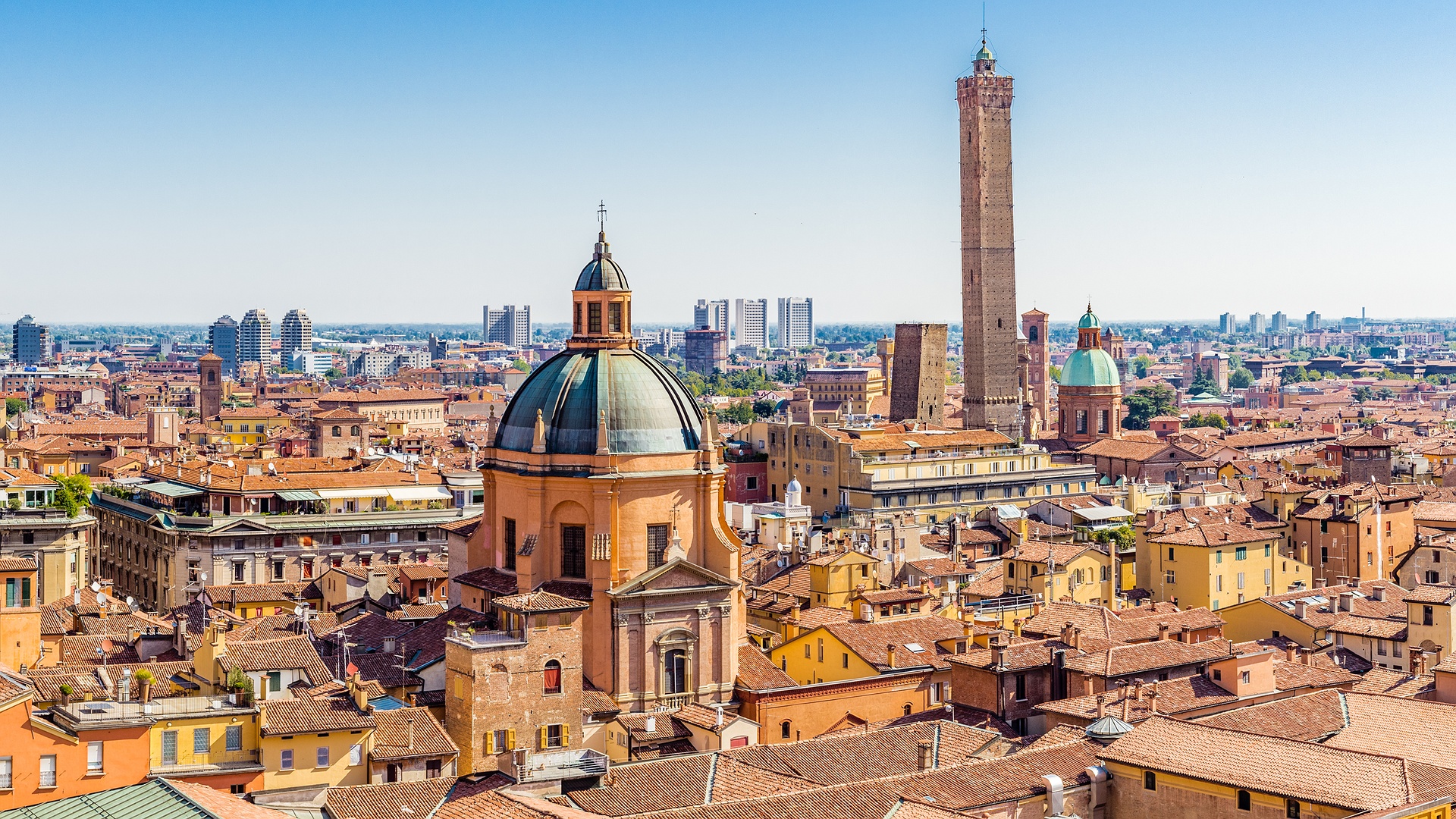 panoramic view of Bologna, Italy