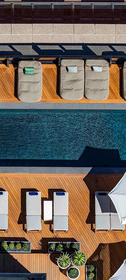 the rooftop pool deck at the Pullman Cape Town City Centre hotel in South Africa