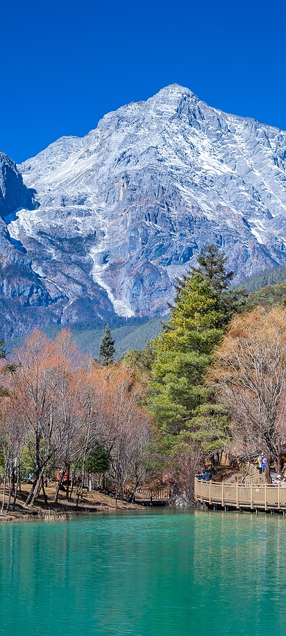 Blue Moon Valley, a scenic area located at the foot of Jade Dragon Snow Mountain in Lijiang, Yunnan, China