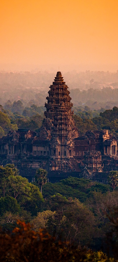 Angkor Wat, a Hindu-Buddhist temple in Cambodia
