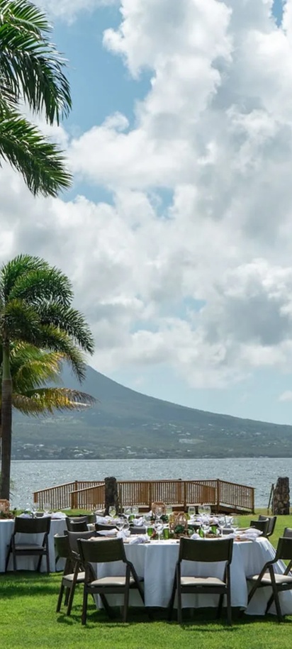 the grassy lawn of a luxury resort Park Hyatt St. Kitts Christophe Harbour