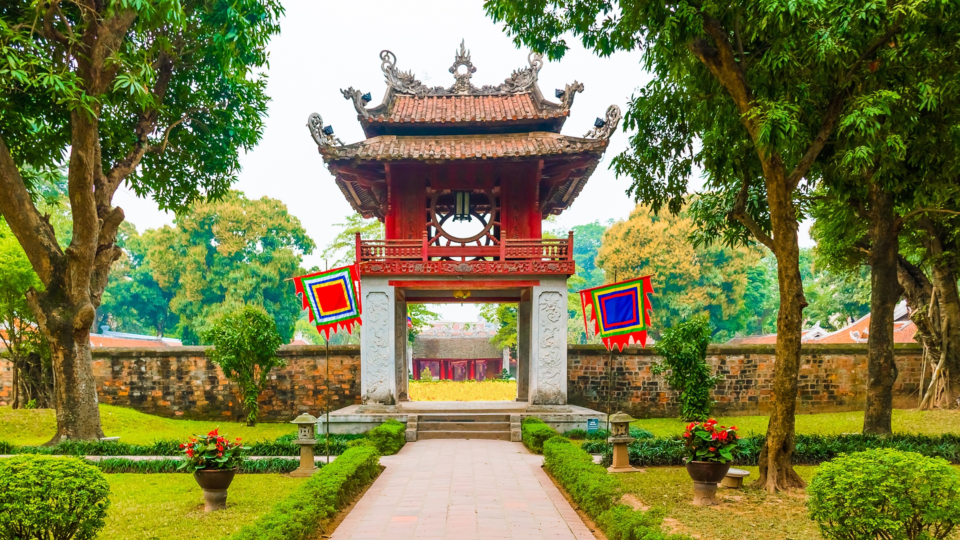 the Temple of Literature (Văn Miếu) in Hanoi, Vietnam