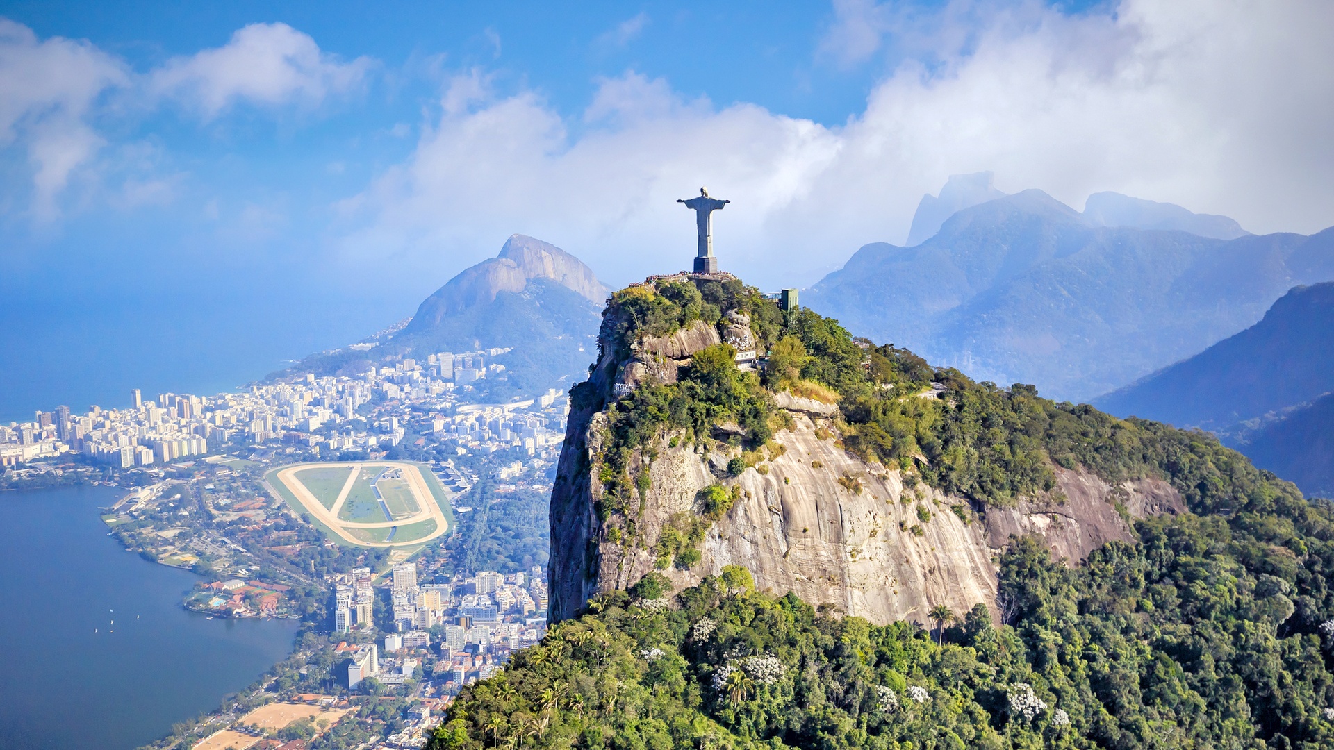 the iconic Christ the Redeemer statue located in Rio de Janeiro, Brazil