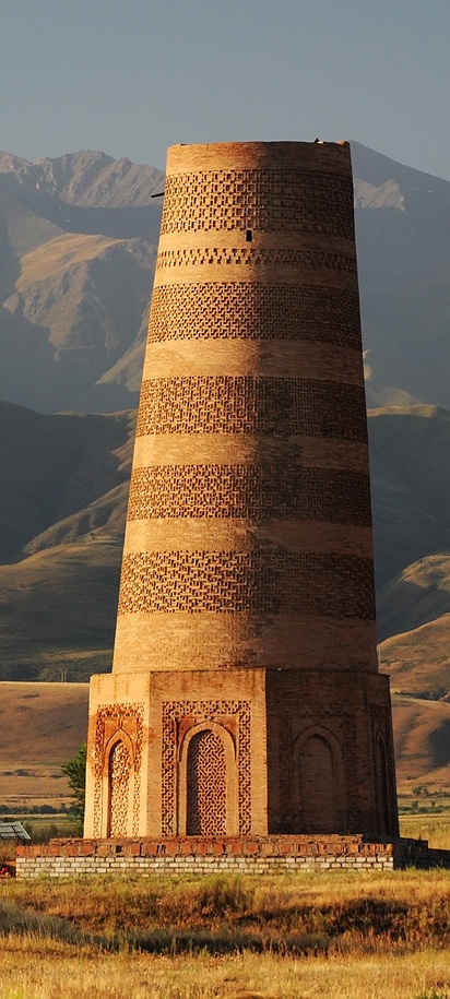 the Burana Tower, an ancient minaret located in northern Kyrgyzstan
