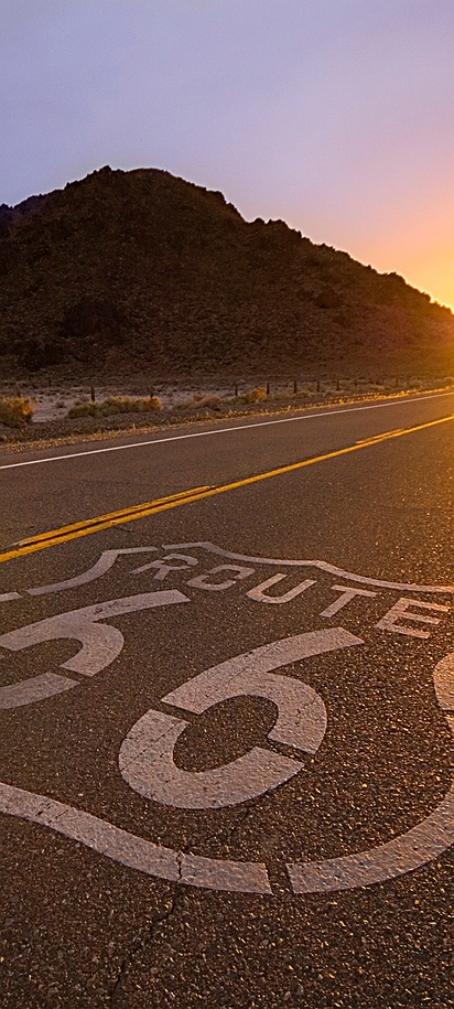 Sunset view of US route 66