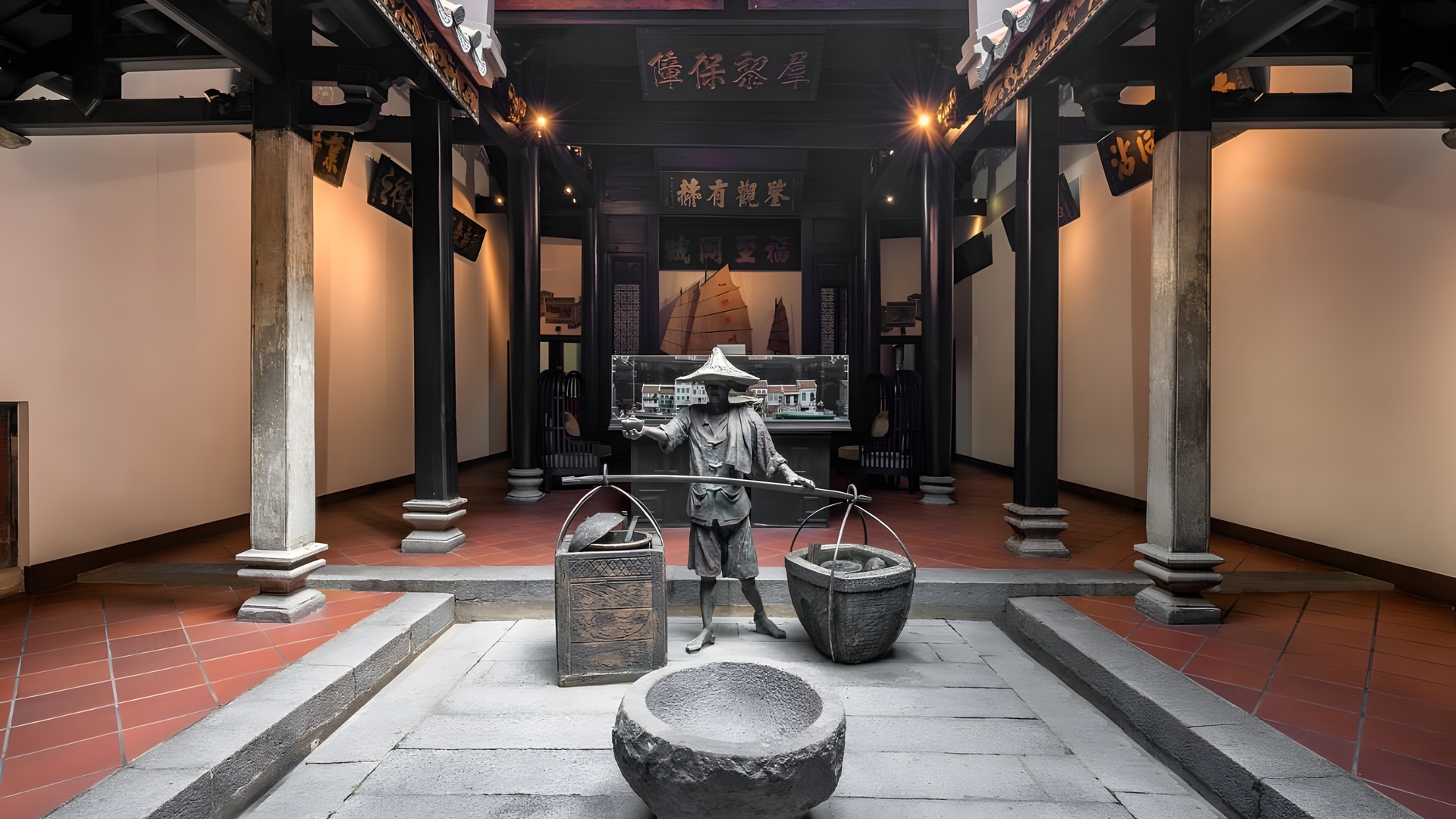 interior of the Fuk Tak Chi Museum in Singapore