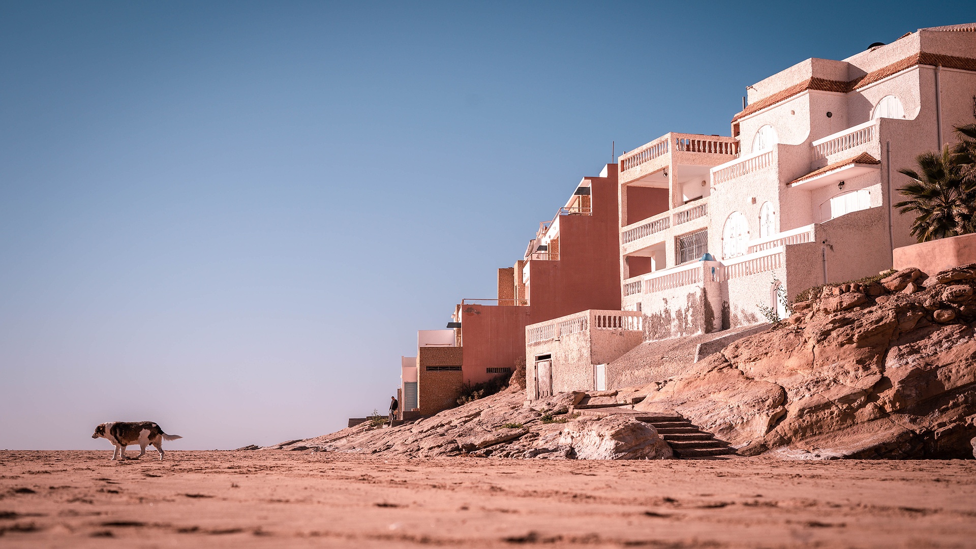 a scenic view of the coastal village of Imi Ouaddar, located north of Agadir and Taghazout in Morocco