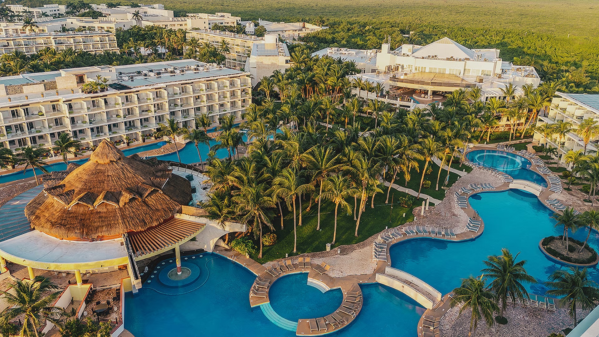 an aerial view of the Iberostar Selection Riviera Cancún all-inclusive resort in Mexico