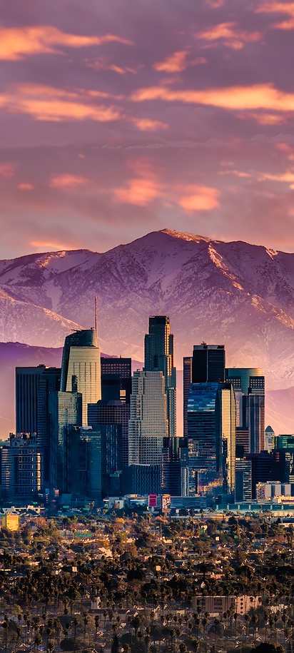 Panoramic view of the Los Angeles skyline