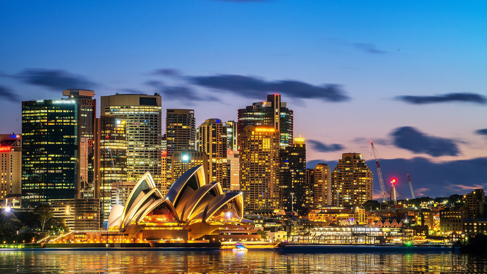 Sydney Opera House at dusk night view