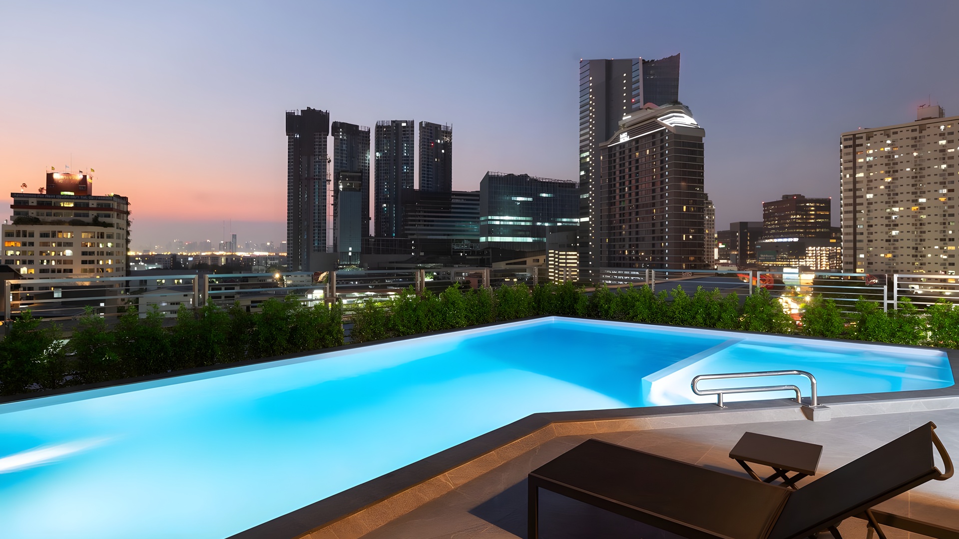 city view from Lumen Bangkok Udomsuk Station hotel in Bangkok, Thailand