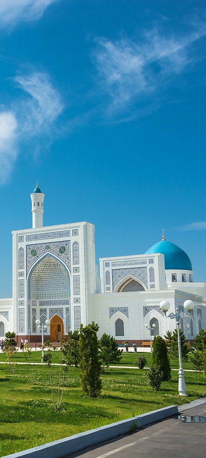 the Minor Mosque, also known as the Minor White Mosque, located in Tashkent, Uzbekistan