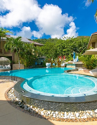 Aerial view of Kempinski Seychelles resort