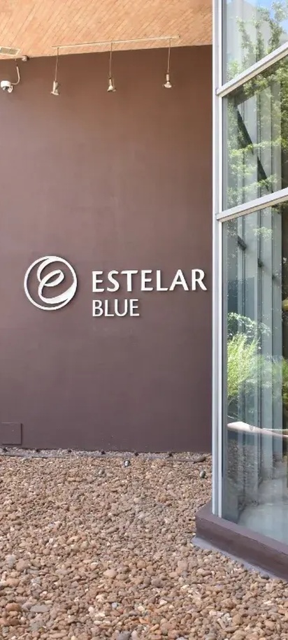 the entrance to the Hotel Estelar Blue in Medellín, Colombia
