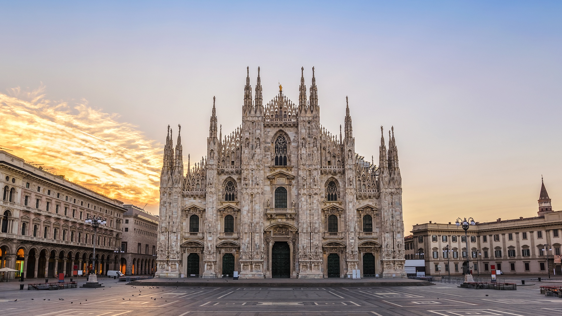 Milan Cathedral sunrise view