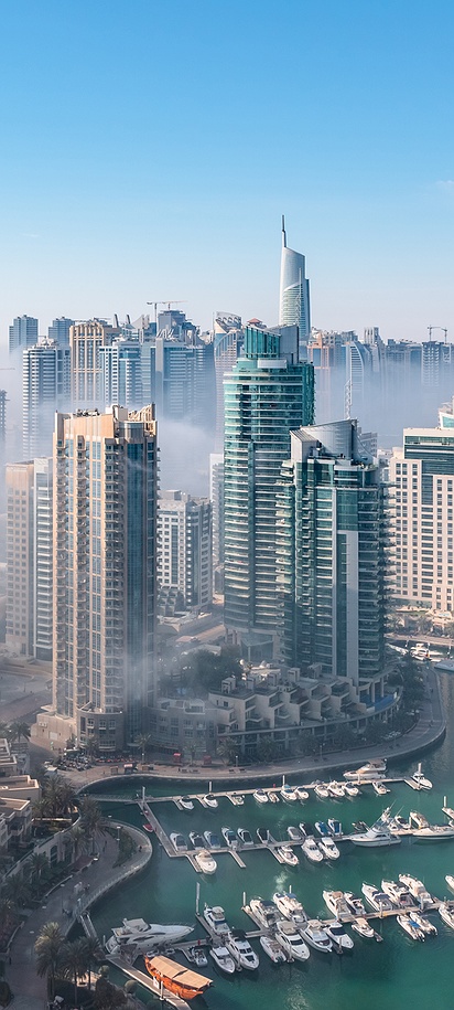 Aerial view of Dubai Marina