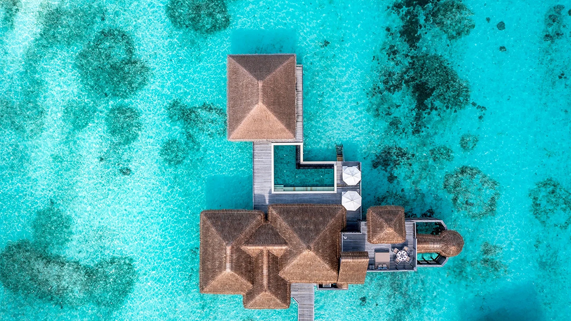 Gili Lankanfushi Maldives aerial view
