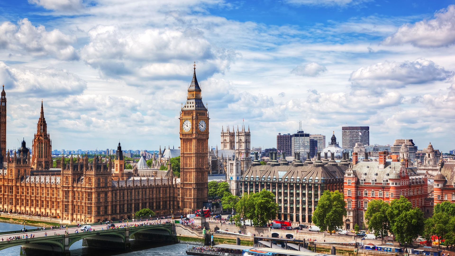 Houses of Parliament and the Elizabeth Tower in London