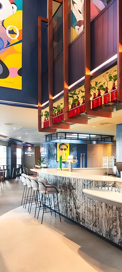 restaurant and bar at Lumen Bangkok Udomsuk Station hotel in Thailand