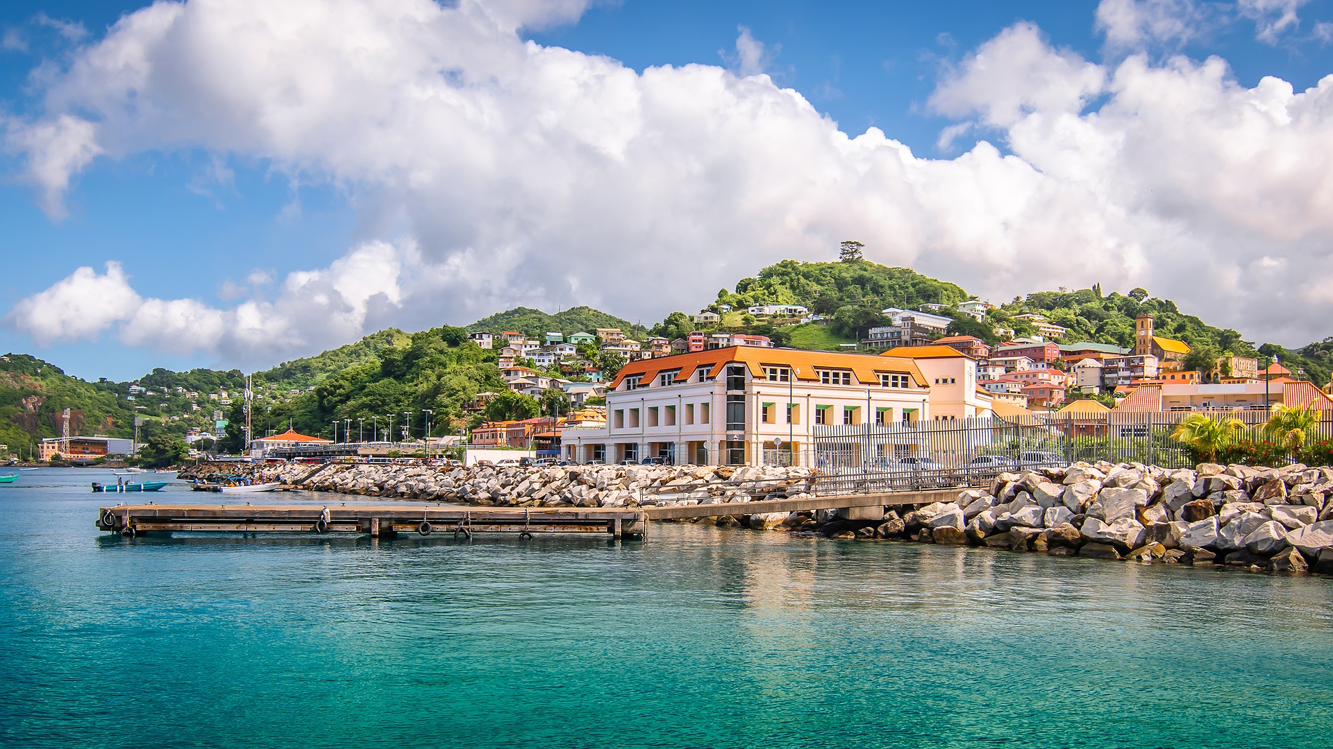 Carenage, the waterfront harbor of St. George's, Grenada